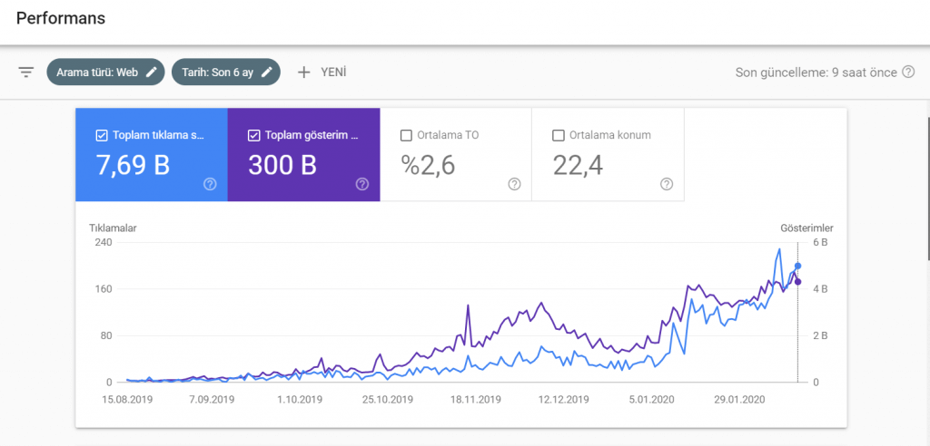 WordPress SEO Uzmanı 6 google search console performans rapor