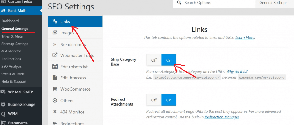 WordPress Category Yazısı Nasıl Kaldırılır? 2 Rank Math SEO Plugin - Strip Category Base