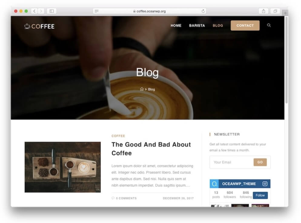 Ocean WP Blog Teması Demo